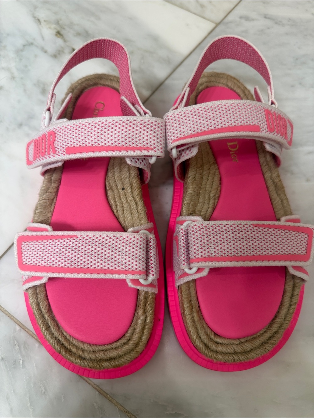 Christian Dior Neon Pink DIORACT Dad Sandal